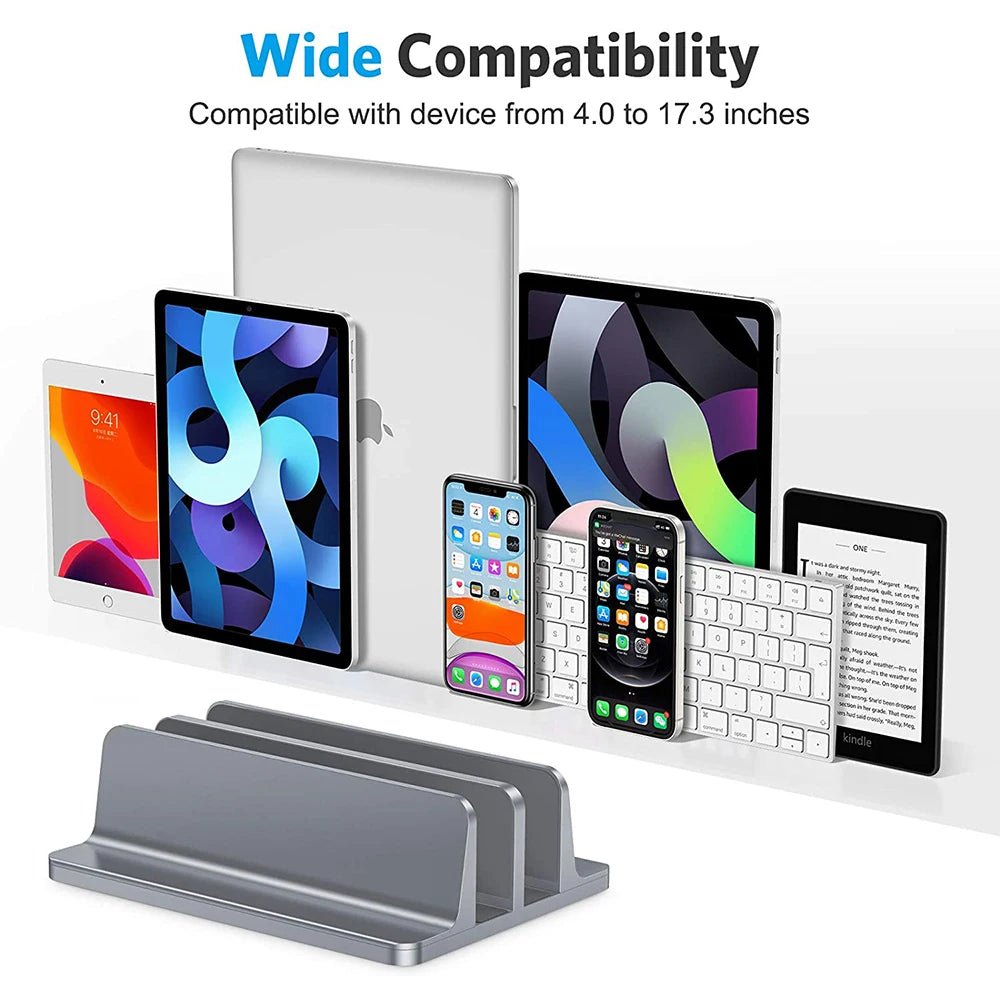 Vertical Laptop Stand Aluminium Adjustable Portable Notebook Mount Support Base Holder For MacBook Pro Air Accessory Book Holder
