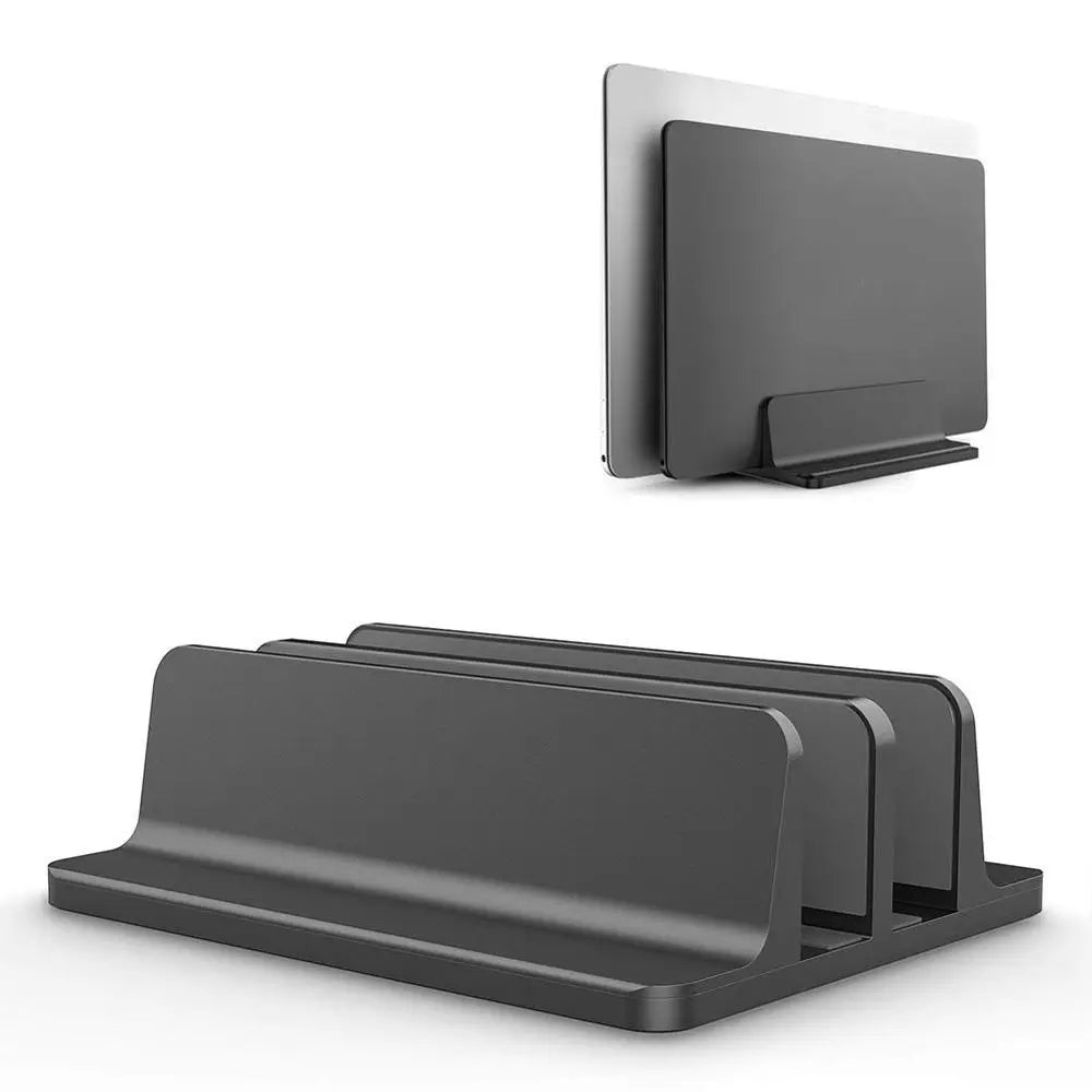 Vertical Laptop Stand for Macbook Air Pro Desktop Double Desktop Stand Holder with Adjustable Dock (Up to 17.3 Inch)