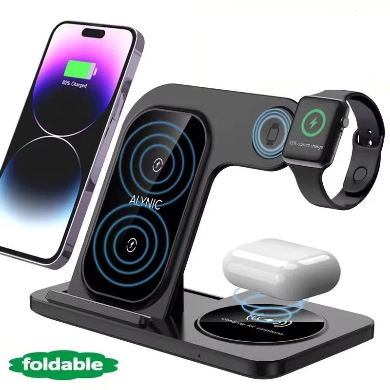 3 in 1 Wireless Charging Station for Magsafe Charger Stand Fast Magnetic Wireless Charger Station for iPhone 17 Air 16 15 14 13