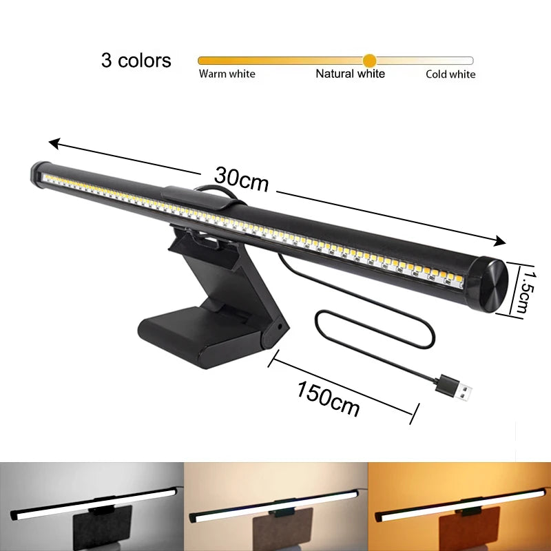 Screen Hanging Light 30CM CCT Touch Dimmable Monitor Notebook Computer LED Monitor Light for Computer Study LED Table Lamp