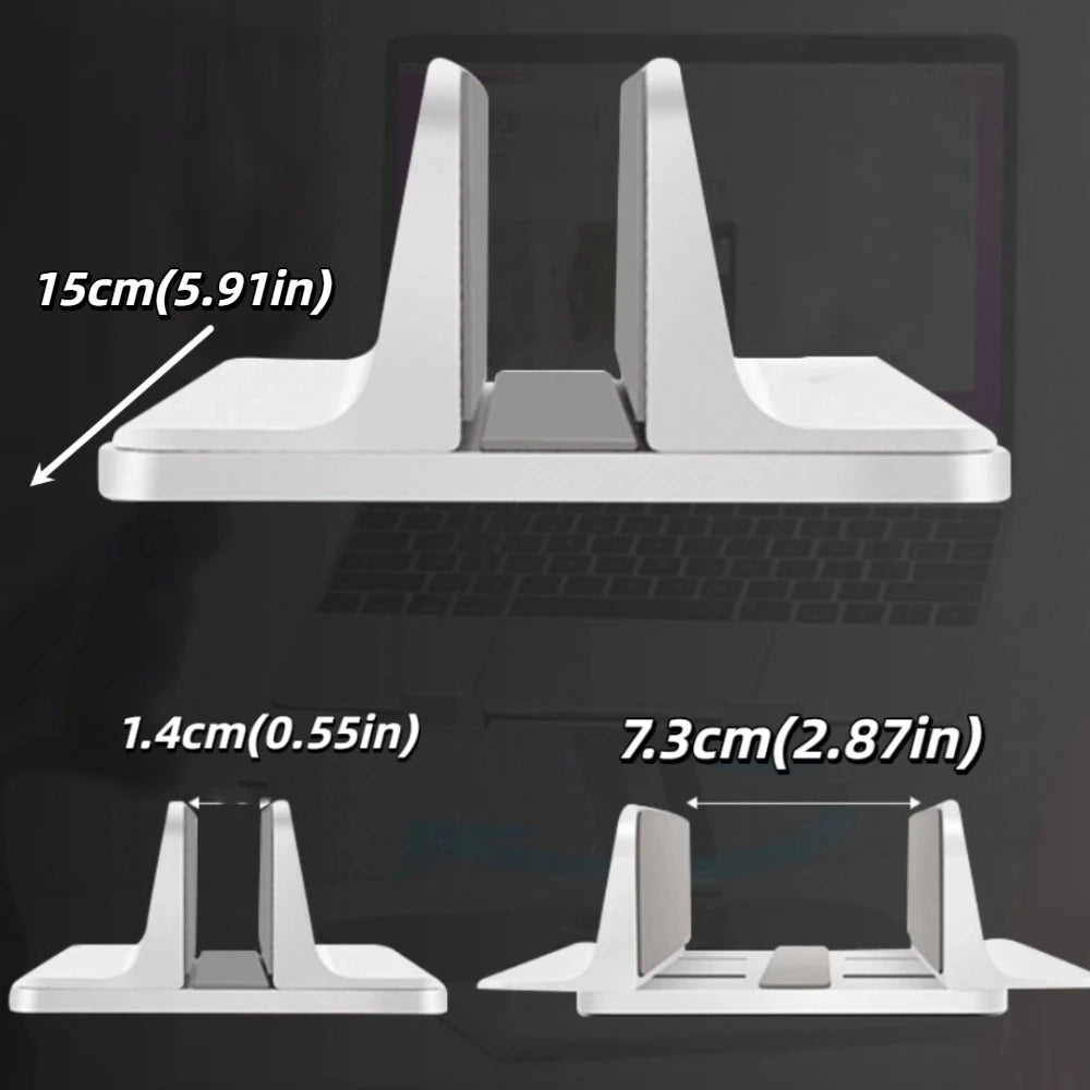 Space-Saving Vertical Laptop Stand Adjustable Anti-slip Aluminum Laptops Holder Wear-resistant Rust-proof Desktop Notebook Dock