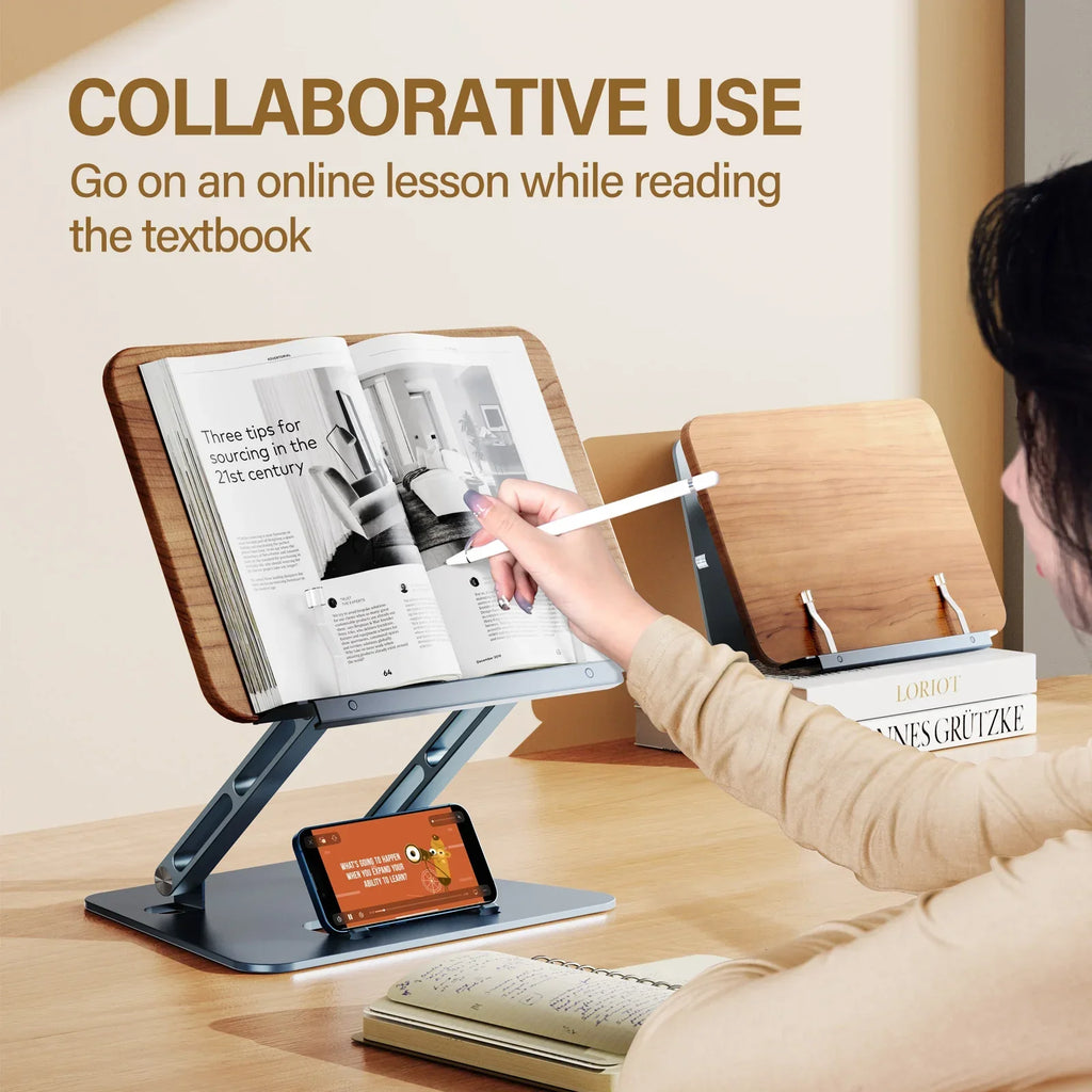 Oatsbasf Vertical Laptop Stand Adjustable Reading Book Stand Holder Foldable Notebook Stand Laptop Support MacBook Tablet Mount