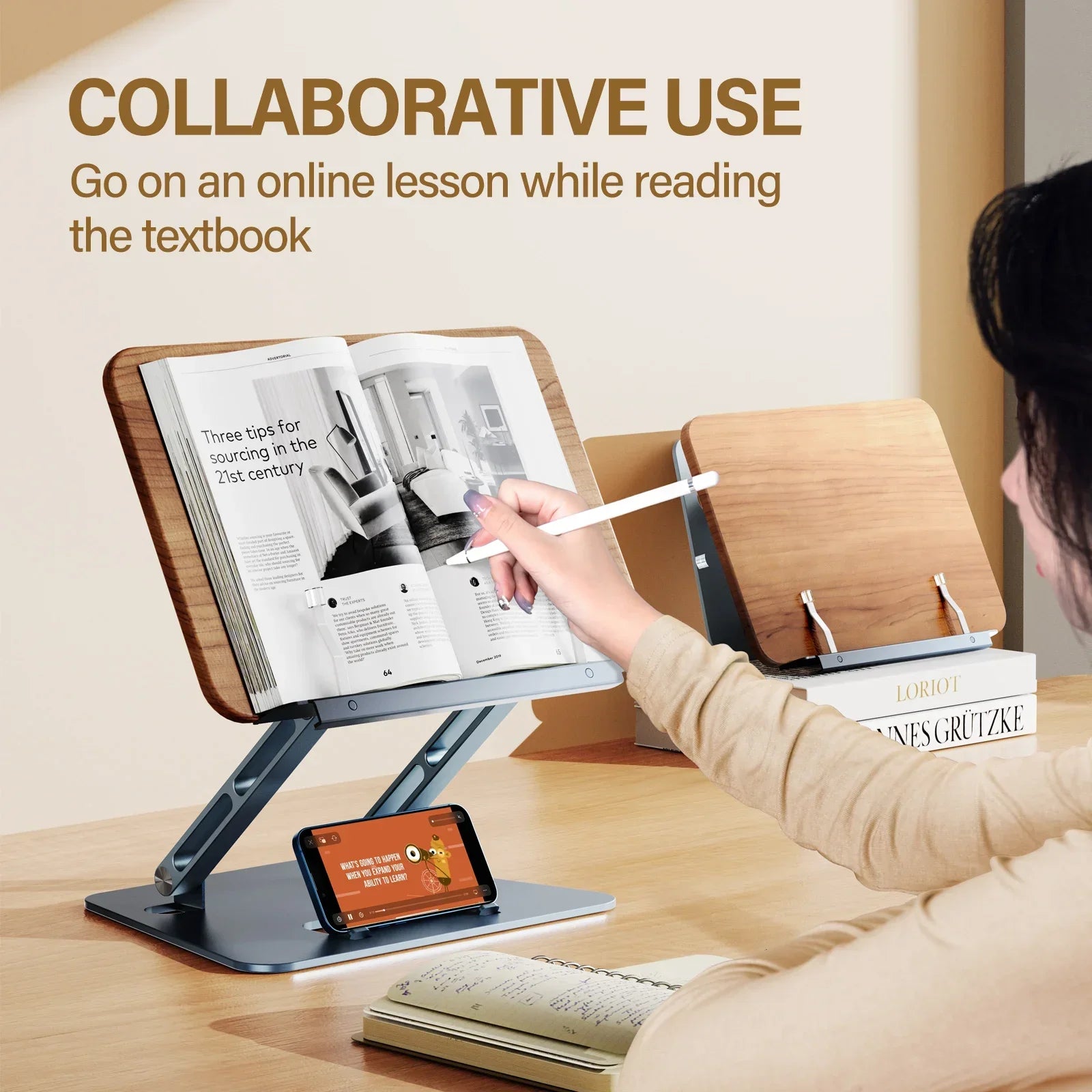 Oatsbasf Vertical Laptop Stand Adjustable Reading Book Stand Holder Foldable Notebook Stand Laptop Support MacBook Tablet Mount