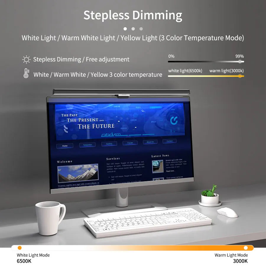 LED Monitor Light Bar 50cm Screen Hanging Lamp Stepless Dimming USB Desk Light for PC Computer Studies Reading Office Table Lamp
