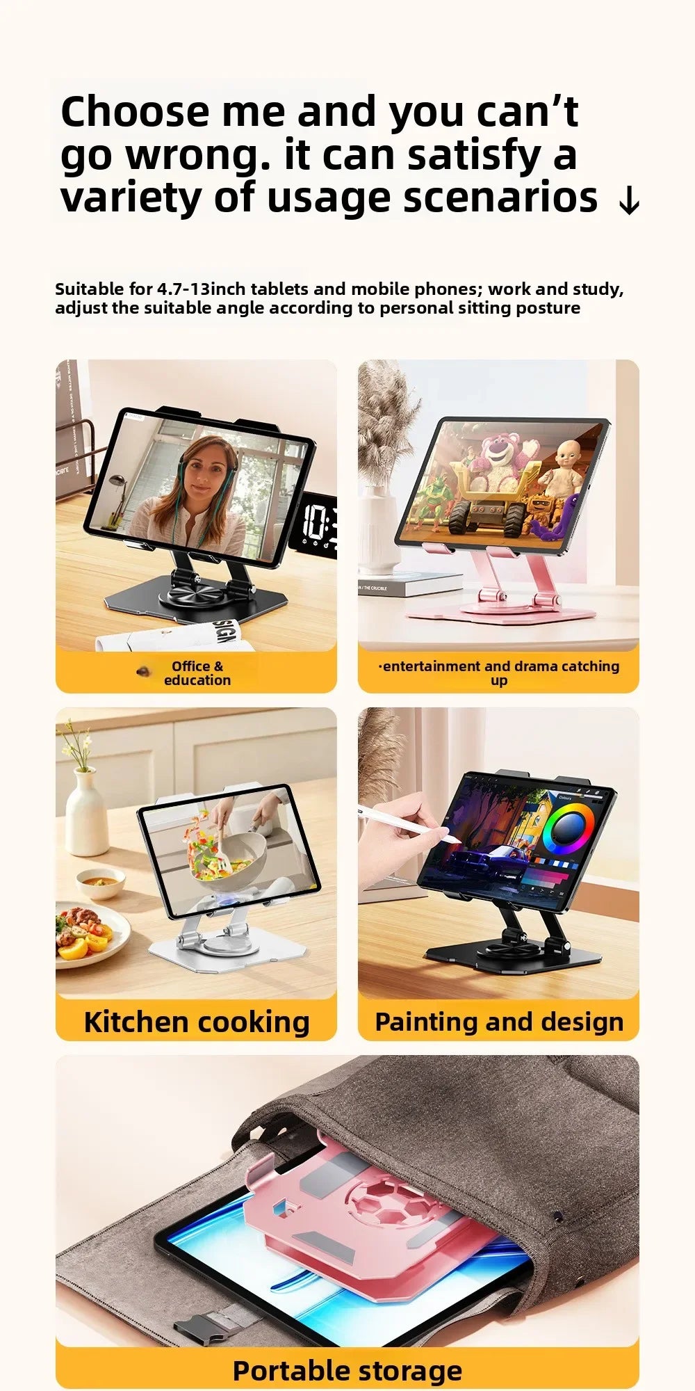 Aluminum Alloy Vertical Laptop Stand, Foldable Desktop Computer Holder for MacBook iPad, 360° Rotatable Gaming Notebook Bracket