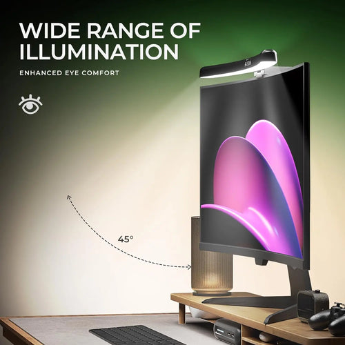 Curved Monitor Light Bar 3 Color Dimming Applicable to All Screens No Screen Glare Eye Caring for Desk/Office/Home/Game