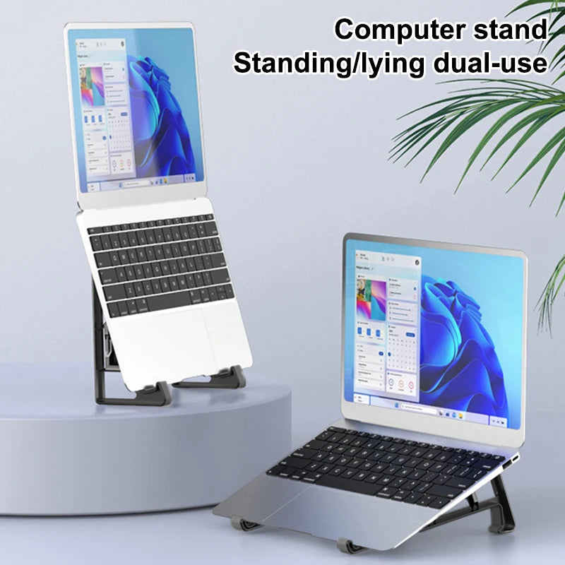 2-in-1 Laptop Vertical Stand Aluminium Alloy Fordable Support Stand Adjustable Tablet Bracket for 11-17.4 Inch PC Stand