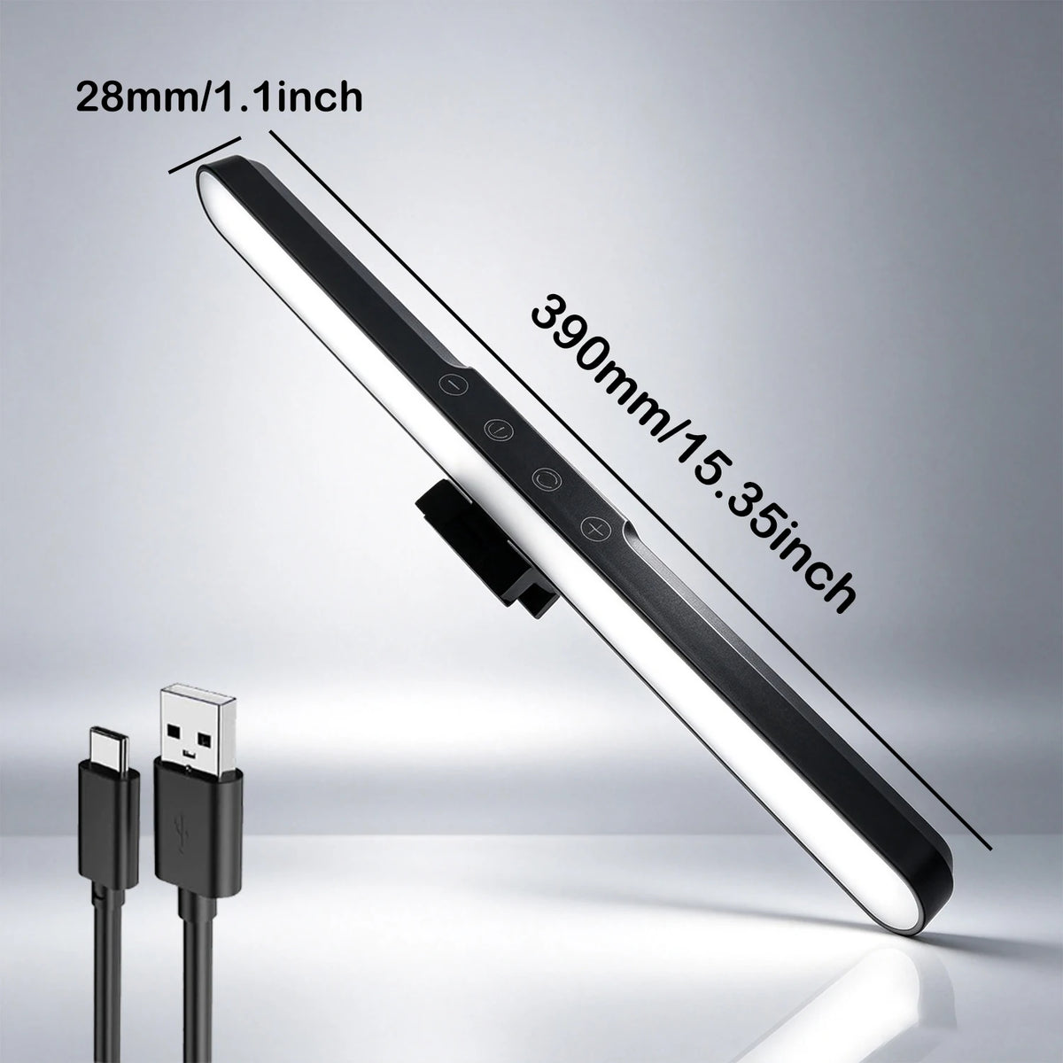 USB Monitor Light Bar 15.3 Inch Clip‑on Computer Screen Lamp Touch Control Dimmable 3 Color for PC Monitor Notebook Office Study
