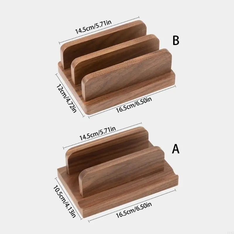 Wooden Pattern Laptop Stand Vertical Holder With AntiSlip Base for Desktop Organization And Space Saving F19E
