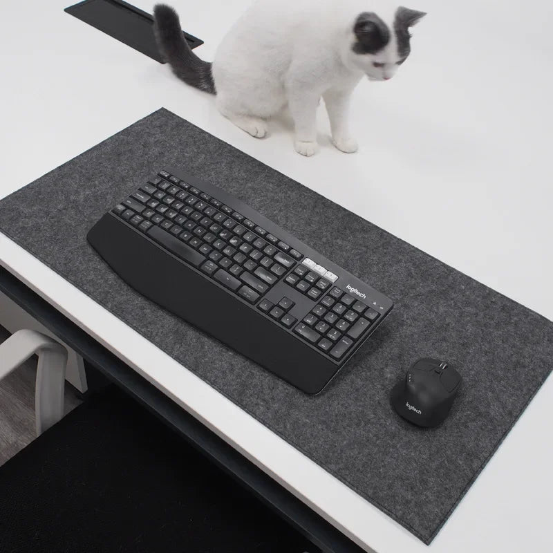 Soft Breathable Large Computer Desk Mat Simple and Comfortable for Cold Weather Wool Felt Laptop Anti-Slip Mats Gamer Mouse Pad