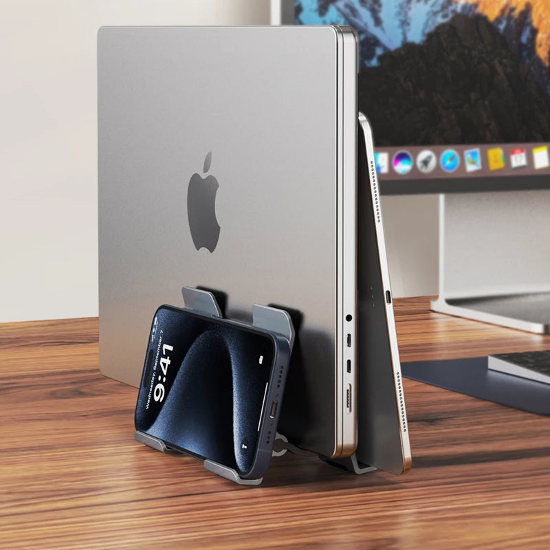 CABLETIME Vertical Laptop Stand Aluminum Alloy Desktop Gravity Holder Notebook Support For MacBook Pro Surface HP Dell Holder