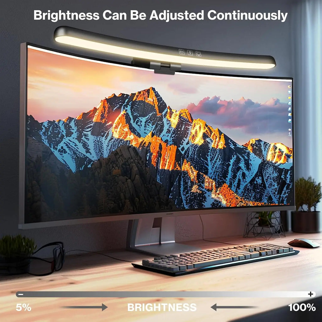 Curved Monitor Light Bar RGB Backlight for Screens, Computer Bar Lights with Color Temperature Brightness Stepless Dimming