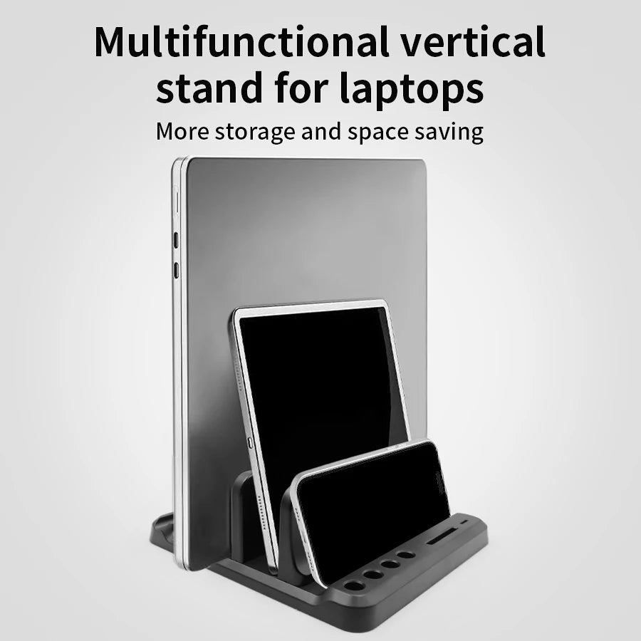Vertical Laptop Stand Plastic Portable Tablet/ Macbook/Phone Holder Adjustable Desktop Notebook Dock Space Save Tablet Accessory