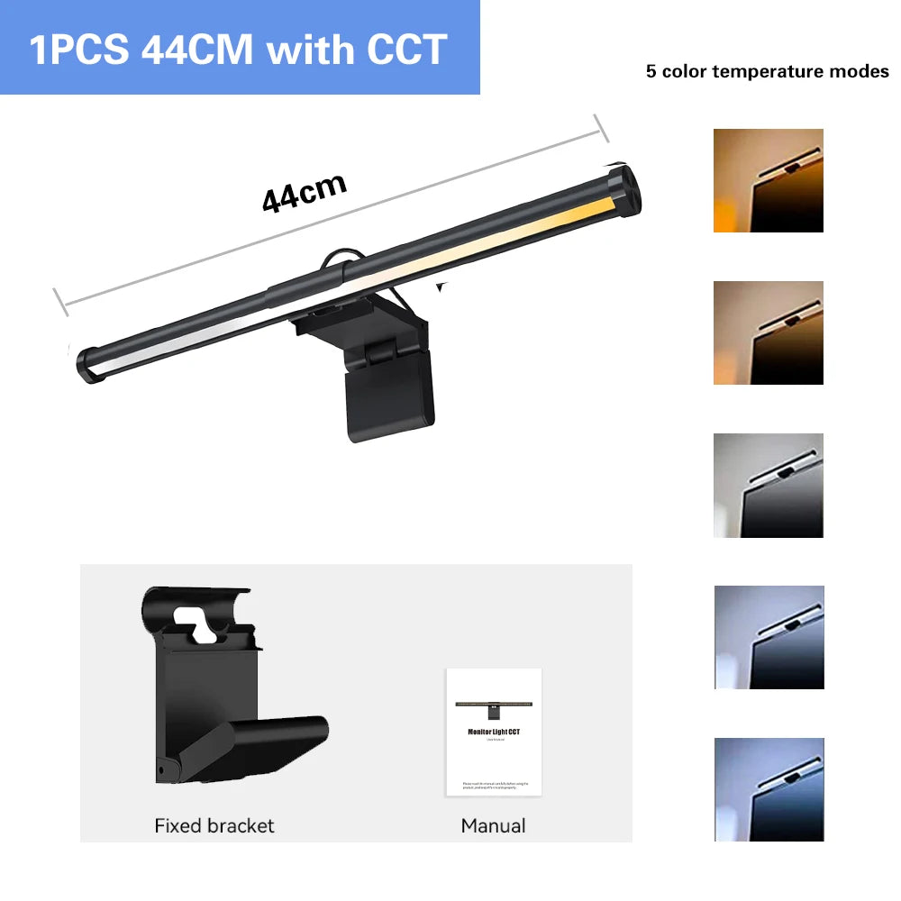LED Monitor Screen Light Computer Monitor Light Bar with Remote Control Eye-Care Table Lamp Dimmable Screen Ambient Light Bar