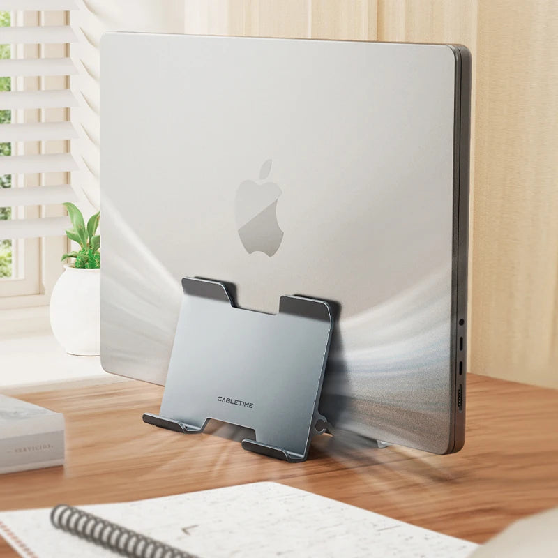 CABLETIME Vertical Laptop Stand Aluminum Alloy Desktop Gravity Holder Notebook Support For MacBook Pro Surface HP Dell Holder