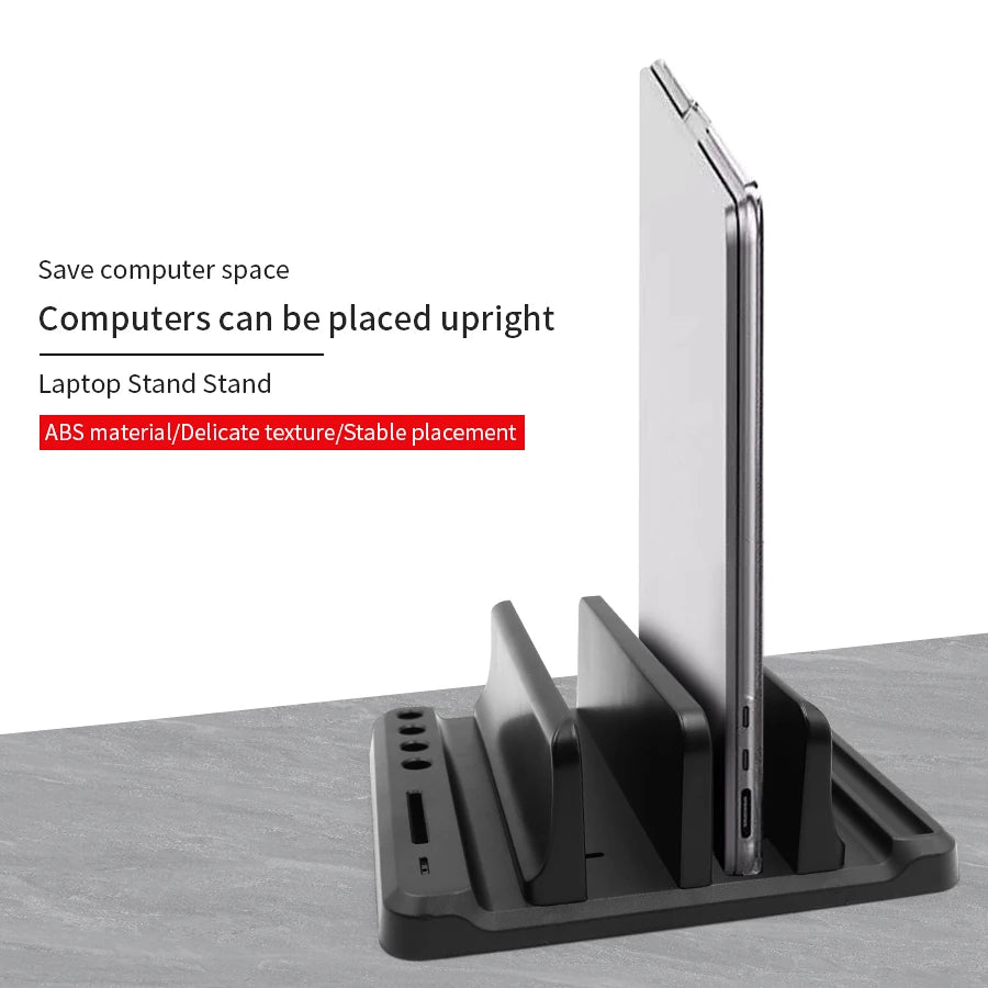 Vertical Laptop Stand Plastic Portable Tablet/ Macbook/Phone Holder Adjustable Desktop Notebook Dock Space Save Tablet Accessory