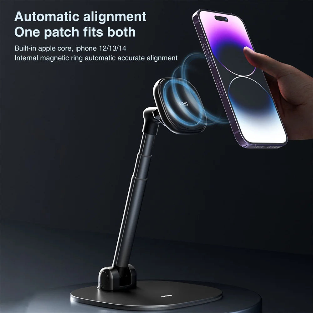 VRIG Desktop Wireless Charging Magnetic Phone Stand for Magsafe Phone Holder for Iphone 15 14 13 12 Serie Android Phone Mount