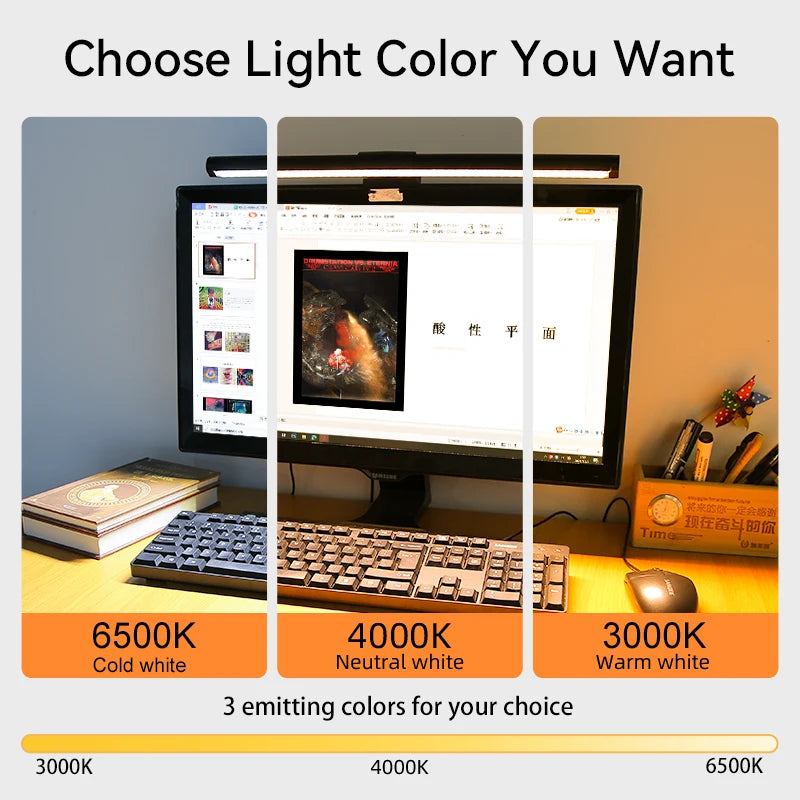 Monitor Light Bar USB Stepless Dimming Screen Hanging Lights RGB Background Lighting Screen Curved Screen for pc Desk Lamp
