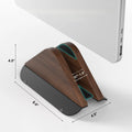 Walnut Wooden Vertical Laptop Stand for MacBook – Adjustable Holder with Solid Base, Space-Saving , Ideal for Desktop Docking
