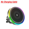 RGB Light Car Magnetic Wireless Charger Phone Holder Air Vent Stand For Magsafe iPhone 16 15 14 13 12 Pro Max Fast Charging Dock