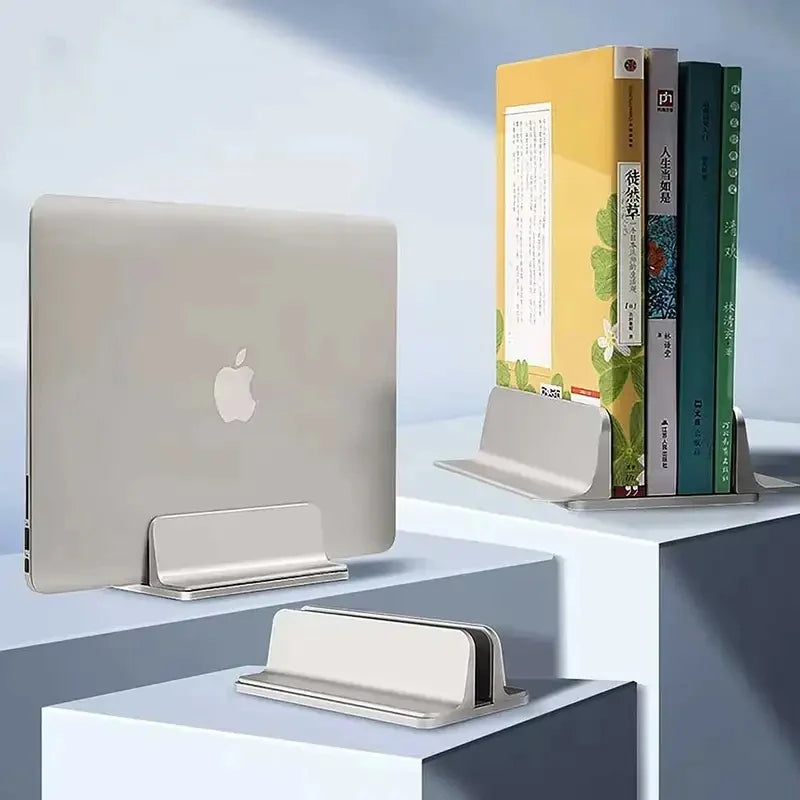 Vertical Foldable Aluminum Laptop Stand Holder, Notebook & Tablet Support for 13‑17 Inch Macbook Air Pro PC, Space‑Saving Deskto