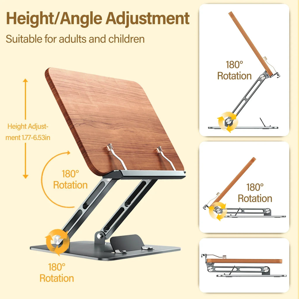 Oatsbasf Vertical Laptop Stand Adjustable Reading Book Stand Holder Foldable Notebook Stand Laptop Support MacBook Tablet Mount