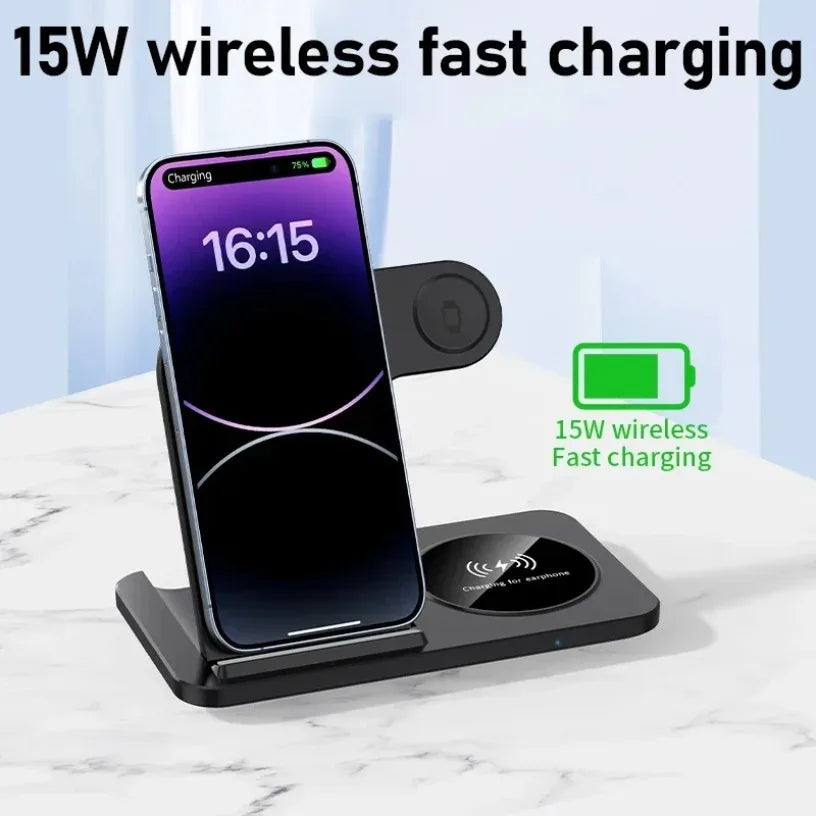 3 in 1 Wireless Charging Station for Magsafe Charger Stand Fast Magnetic Wireless Charger Station for iPhone 17 Air 16 15 14 13