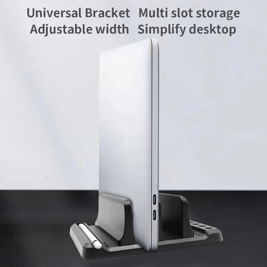 Vertical Laptop Stand Plastic Portable Tablet/ Macbook/Phone Holder Adjustable Desktop Notebook Dock Space Save Tablet Accessory