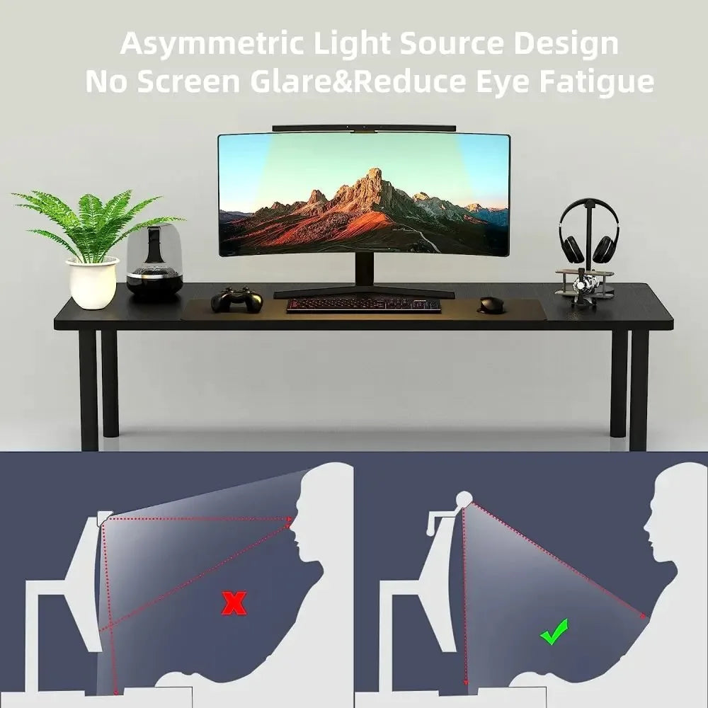 Curved Monitor Light Bar 3 Color Dimming Applicable to All Screens No Screen Glare Eye Caring for Desk/Office/Home/Game