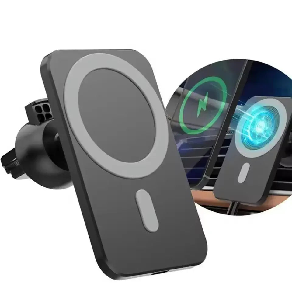For IPhone Car Charging 15W Magnetic Wireless Charger Magsafe Car Mount Mobile Phone Holder Fast Charging Car Accessory