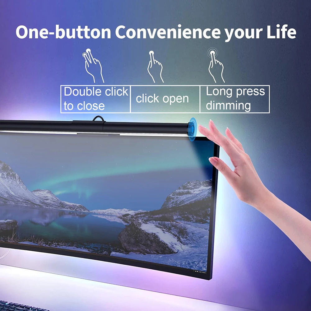 LED Monitor Screen Light Computer Monitor Light Bar with Remote Control Eye-Care Table Lamp Dimmable Screen Ambient Light Bar
