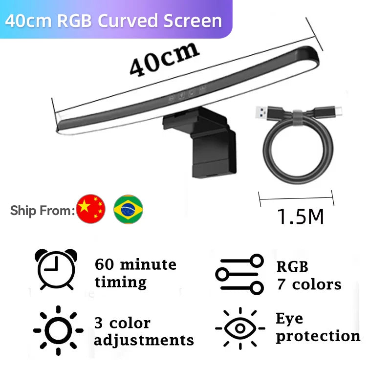 Monitor Light Bar USB Stepless Dimming Screen Hanging Lights RGB Background Lighting Screen Curved Screen for pc Desk Lamp