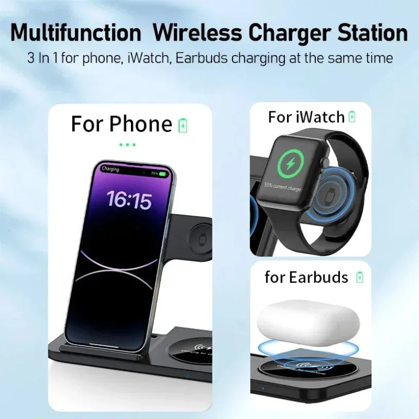 3 in 1 Wireless Charging Station for Magsafe Charger Stand Fast Magnetic Wireless Charger Station for iPhone 17 Air 16 15 14 13