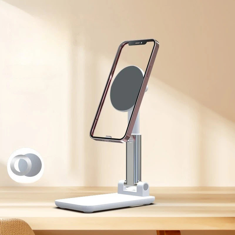 Desktop Magnetic Phone Holder Compatible with Magsafe Foldable Metal Portable Stand for Live Stream Photography iPhone Tablet