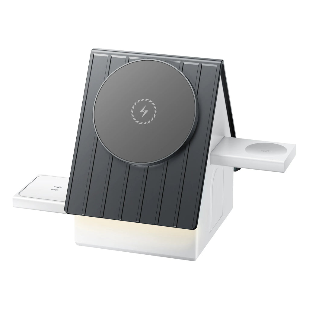 3-in-1 Wireless Magsafe Charger | Touch-sensitive Auto-retractable Base, Fast Charging, Warm White Ambient Light