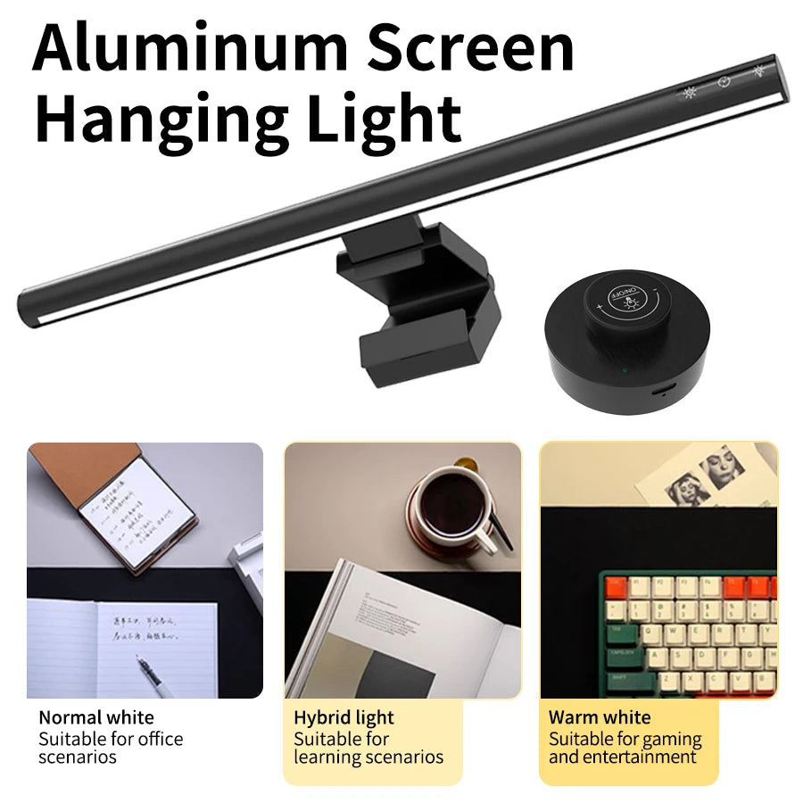 Led Monitor Light Bar Stepless Dimmable Screen Hanging Light Eyes Protection PC Computer Monitor Light Wireless Remote Control
