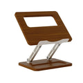 Solid Wood Grain Laptop Stand, Premium Office Desk Riser with Cooling Rack & Storage Slot, Stable Non‑Shaky for Notebook Compute