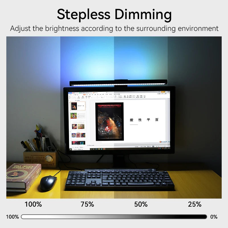 Monitor Light Bar USB Stepless Dimming Screen Hanging Lights RGB Background Lighting Screen Curved Screen for pc Desk Lamp