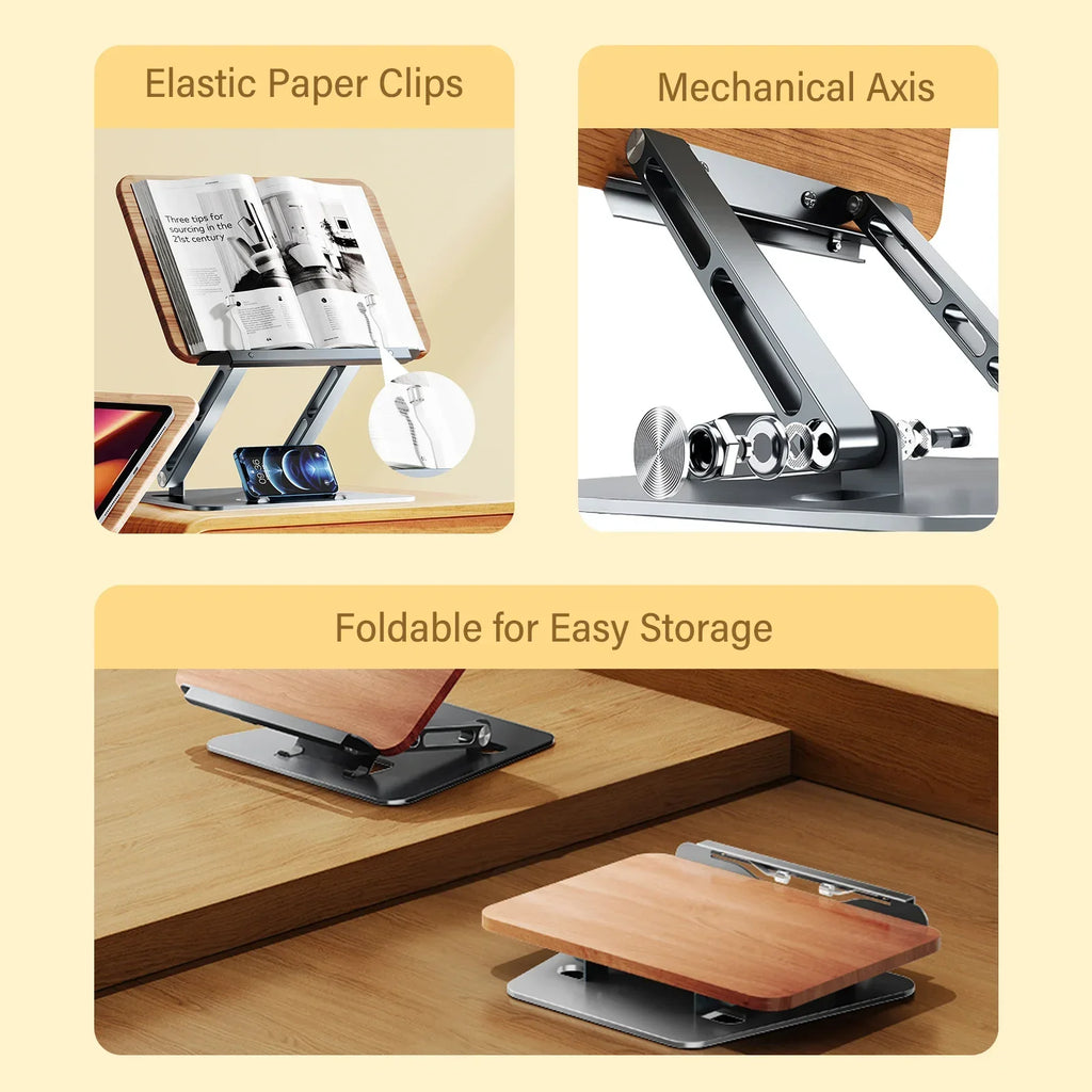Oatsbasf Vertical Laptop Stand Adjustable Reading Book Stand Holder Foldable Notebook Stand Laptop Support MacBook Tablet Mount