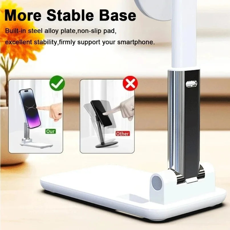 Desktop Magnetic Phone Holder Compatible with Magsafe Foldable Metal Portable Stand for Live Stream Photography iPhone Tablet
