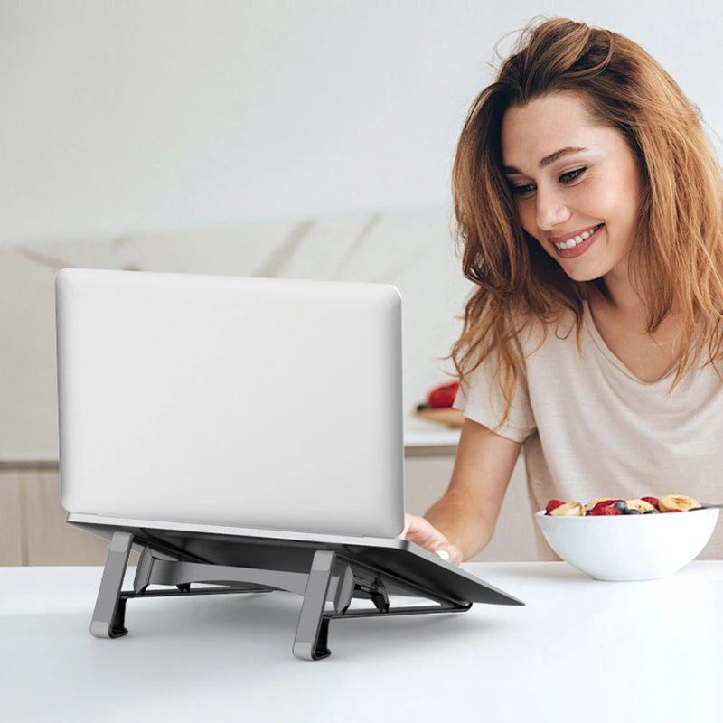 2-in-1 Laptop Vertical Stand Aluminium Alloy Fordable Support Stand Adjustable Tablet Bracket for 11-17.4 Inch PC Stand