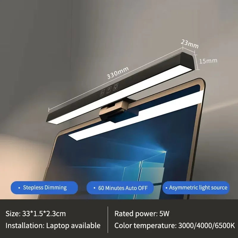 LED Monitor Light Bar 33cm 50cm Desk Lamp Setup Monitor Lights Dimmable PC Computer Screen Hanging Light Work Study Reading Lamp