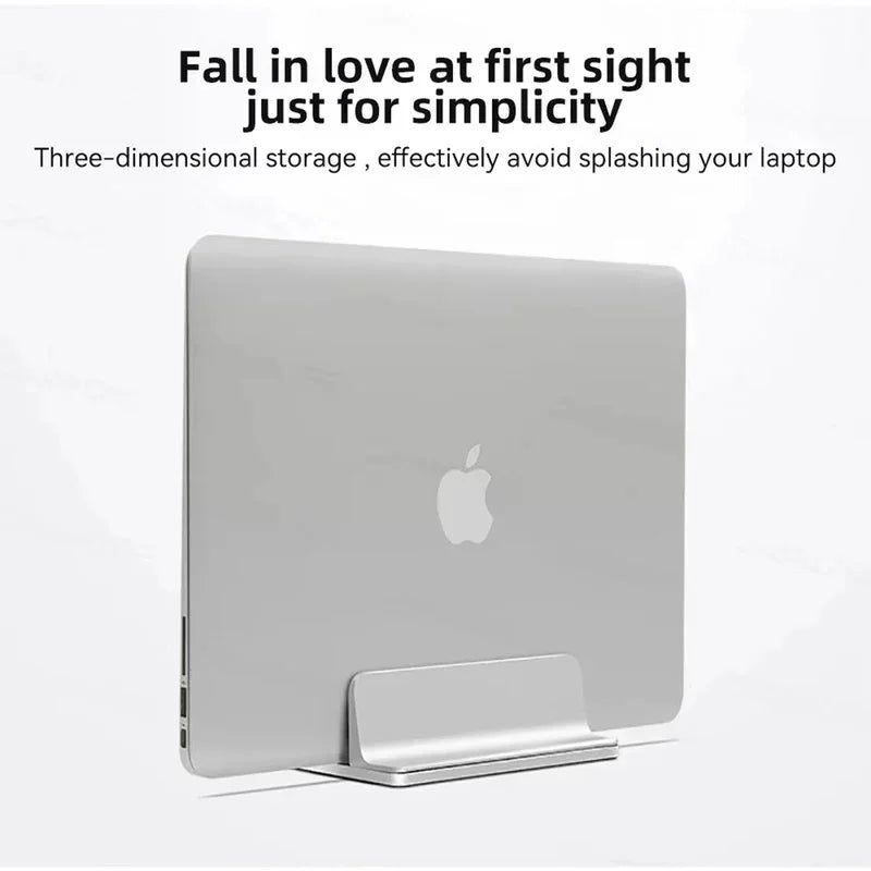 Vertical Foldable Aluminum Laptop Stand Holder, Notebook & Tablet Support for 13‑17 Inch Macbook Air Pro PC, Space‑Saving Deskto