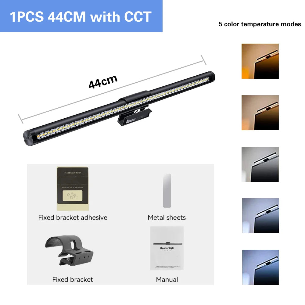 LED Monitor Screen Light Computer Monitor Light Bar with Remote Control Eye-Care Table Lamp Dimmable Screen Ambient Light Bar