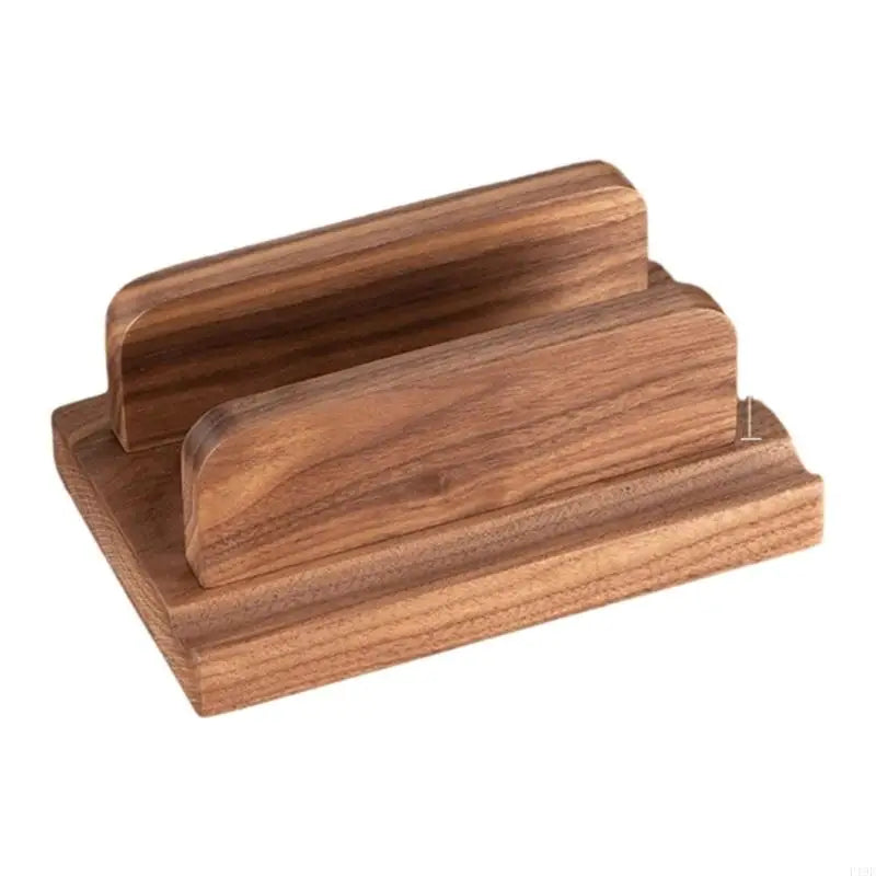Wooden Pattern Laptop Stand Vertical Holder With AntiSlip Base for Desktop Organization And Space Saving F19E
