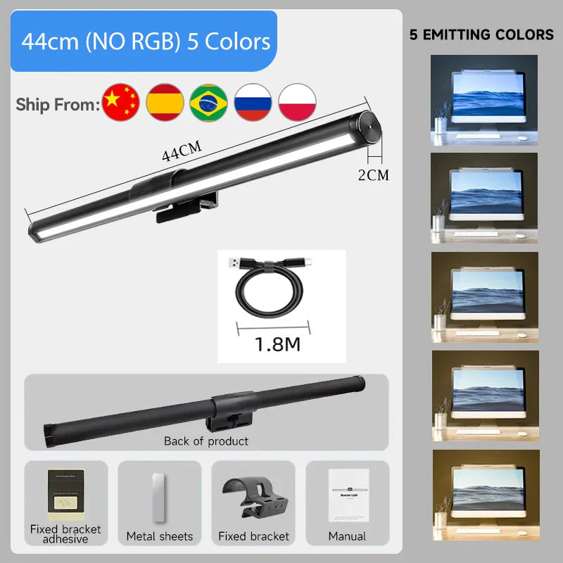 Monitor Light Bar USB Stepless Dimming Screen Hanging Lights RGB Background Lighting Screen Curved Screen for pc Desk Lamp
