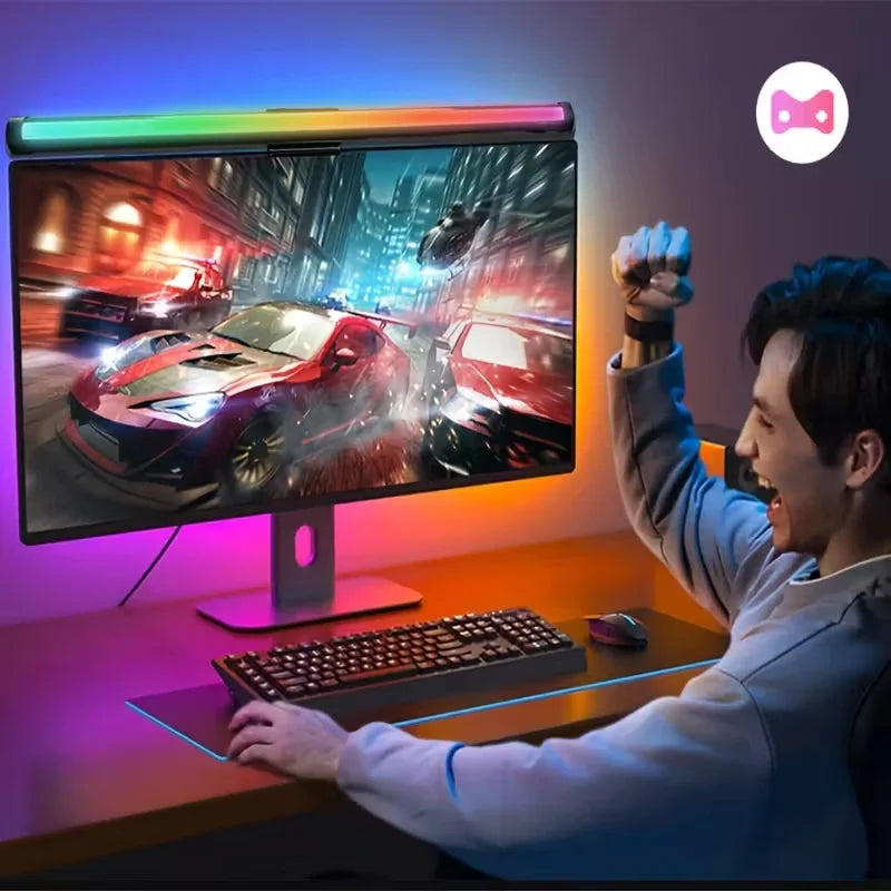Monitor Light Bar RGB Lightbar Atmosphere USB LED Screen Hanging Setup Dimming For Game Room Desk Lamp Night Light Accessories