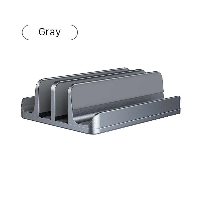 CABLETIME Vertical Laptop Stand Aluminum Notebook Stand For MacBook Air Pro iPad HP Dell Phone Dual Laptop Tablet Hold