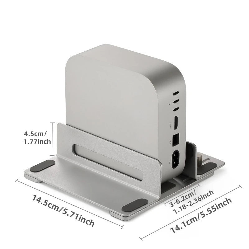 Vertical Laptop Stand – 20KG Load, 13-44mm Width Adjustable, Aluminum Alloy, Space-Saving Desktop Holder